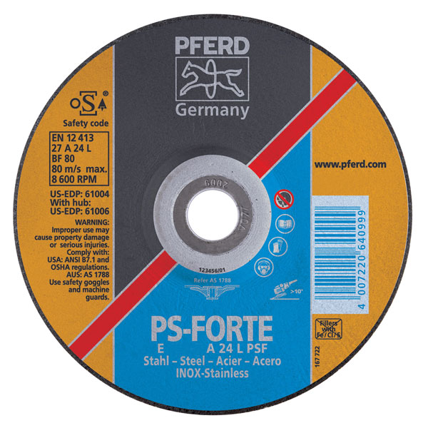GRIND DISC PFERD 100 X 6.0 S/S PS FORTE