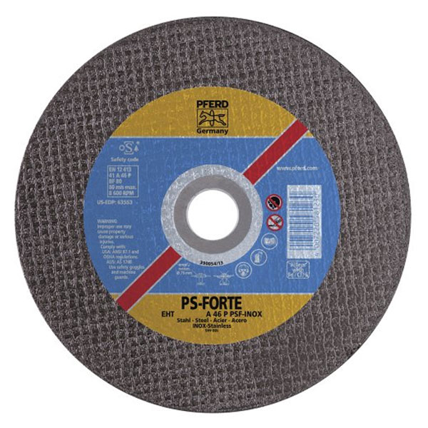 Pferd Cutting Disc 115 x 1.0 x 22.23 mm PSF Steelox Pack of 10 for high Cutting Performance and Good Service Life on Steel and Stainless Steel INOX 